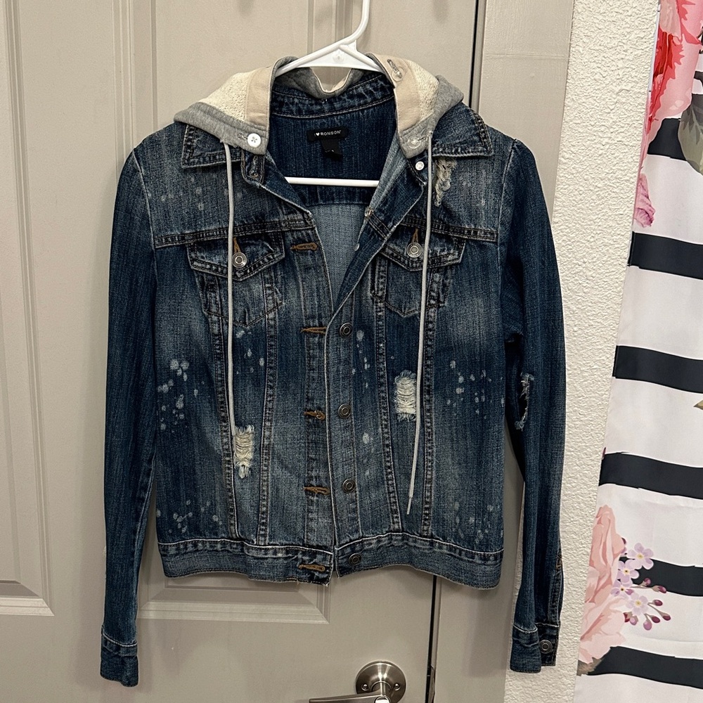 I Heart Ronson Denim Jacket with Hood